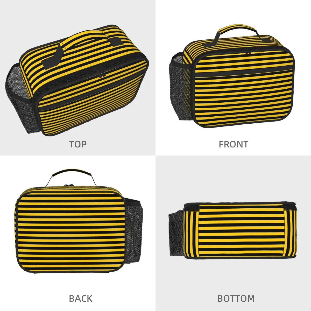 Yellow And Black Stripes In The Color Of Bees Insulated Lunch Bag for Kids School Cooler Thermal Food Box Tote Lunch Boxes