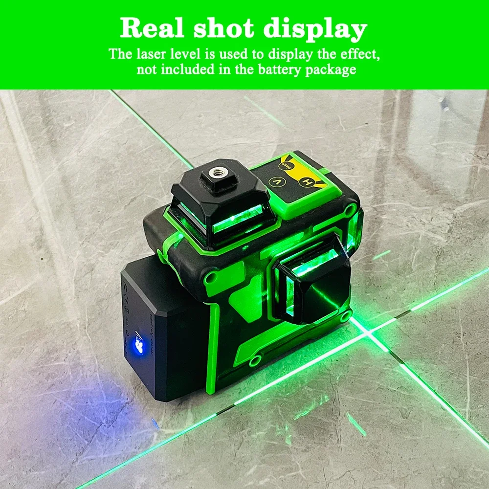 Laser Level Lithium Battery 6000mAh Large Capacity Rechargeable Laser Digital Battery for 12/16 Lines Laser Level