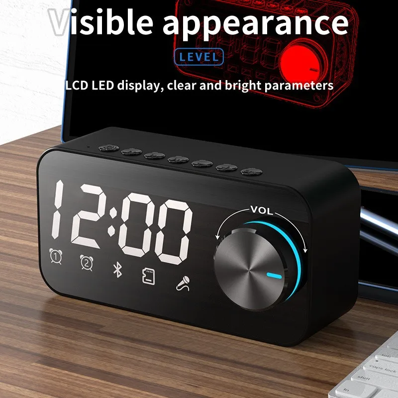 Portable Wireless Speaker RGB LED Night Light Multi-Functional Alarm Clock TF Card Compatible Two-way Audio