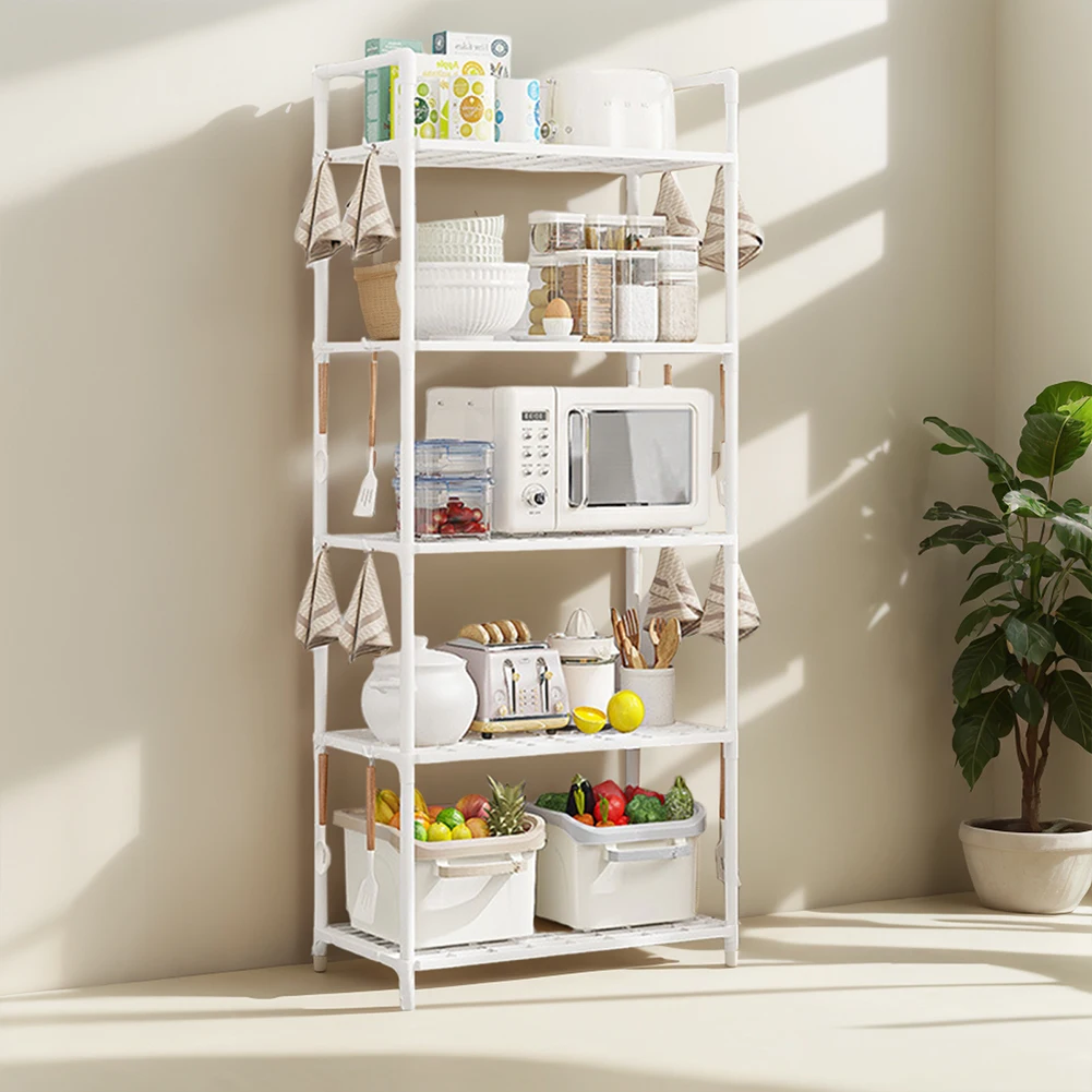 Multi-functional Organizer Storage Rack 5 Tier Storage Shelves Adjustable Storage Rack for Laundry Bathroom Kitchen Office Shelf