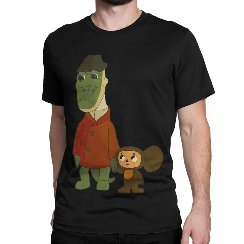 Camisetas de dibujos animados de Cheburashka y Gena de Rusia soviética para hombres y mujeres, camisetas de algodón puro de Cheburashka, camiseta de manga corta, ropa de verano