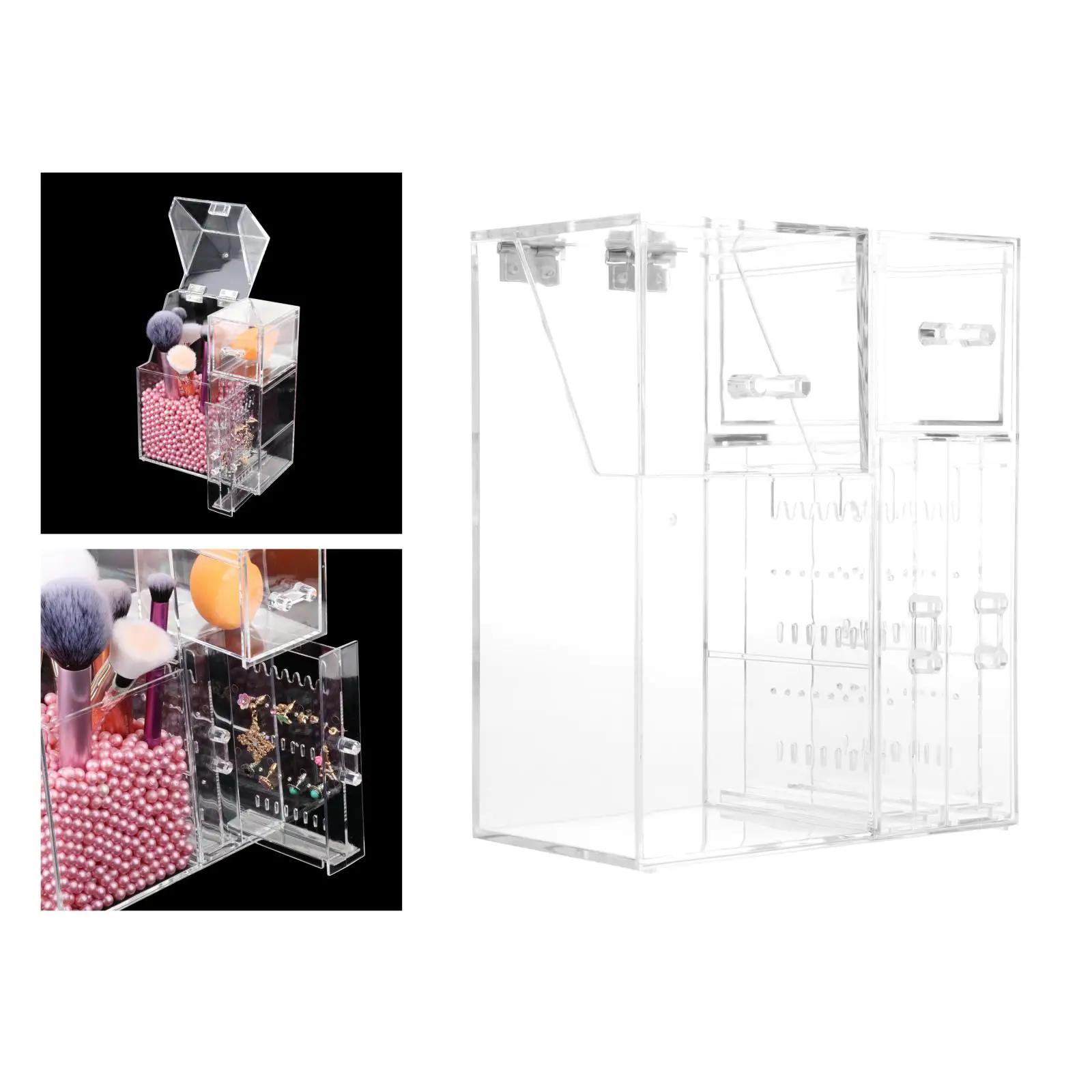 Waterproof Clear Makeup Brush Holder Make Up Brushes Storage Case with lid