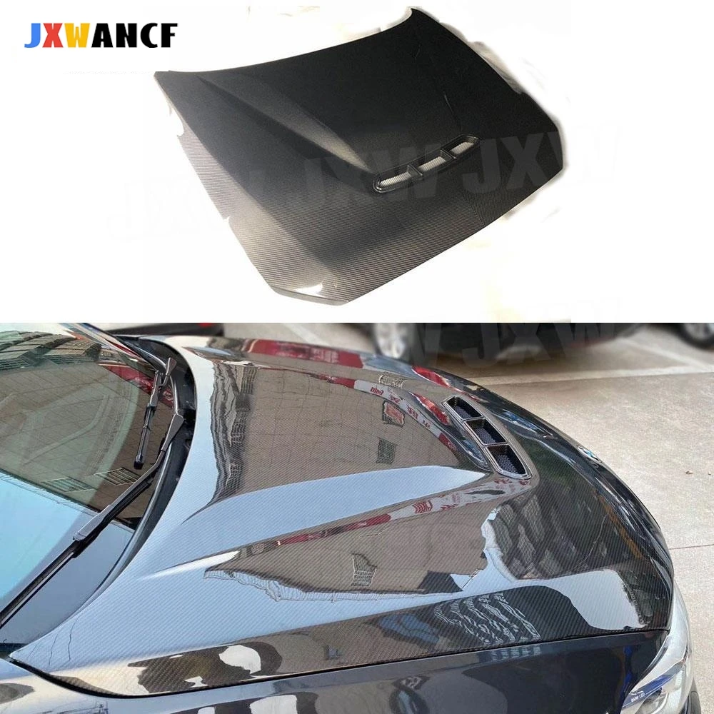 

JXWANCF Dry Carbon Fiber Front Engine Hood Vent Cover for BMW 1 Series F20 2 Series F22 F87 M2 Car CS Style Bonnet Cap