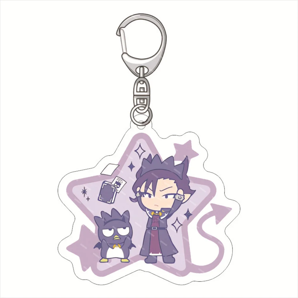 Anime Welcome To Demon-School Iruma-kun Keychain Figure Suzuki Iruma Valac Clara Key Chain Acrylic Keyring Car Bag friend Gifts