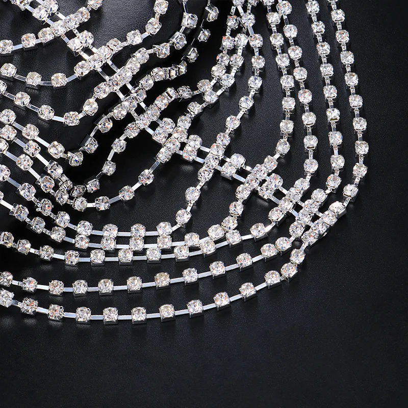 Stonefans Fashion Shiny strass Mesh Hair Chain per le donne Simple Hollow Out Wedding fasce da sposa accessori per gioielli per capelli