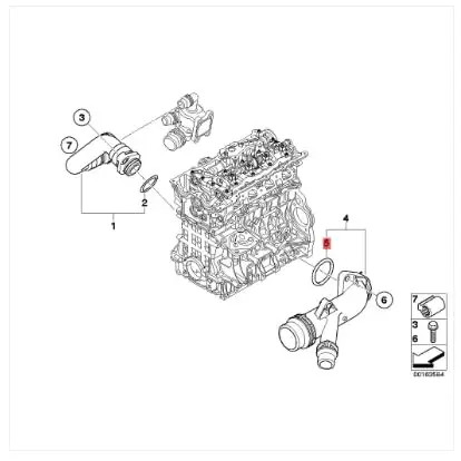 Link-Lock Engine Three-Way Water Pipe Seal Ring Gasket 11537505806 for BMW N46/1 Series 3 Series 118i318i120i320x1e90e84e87e82e8