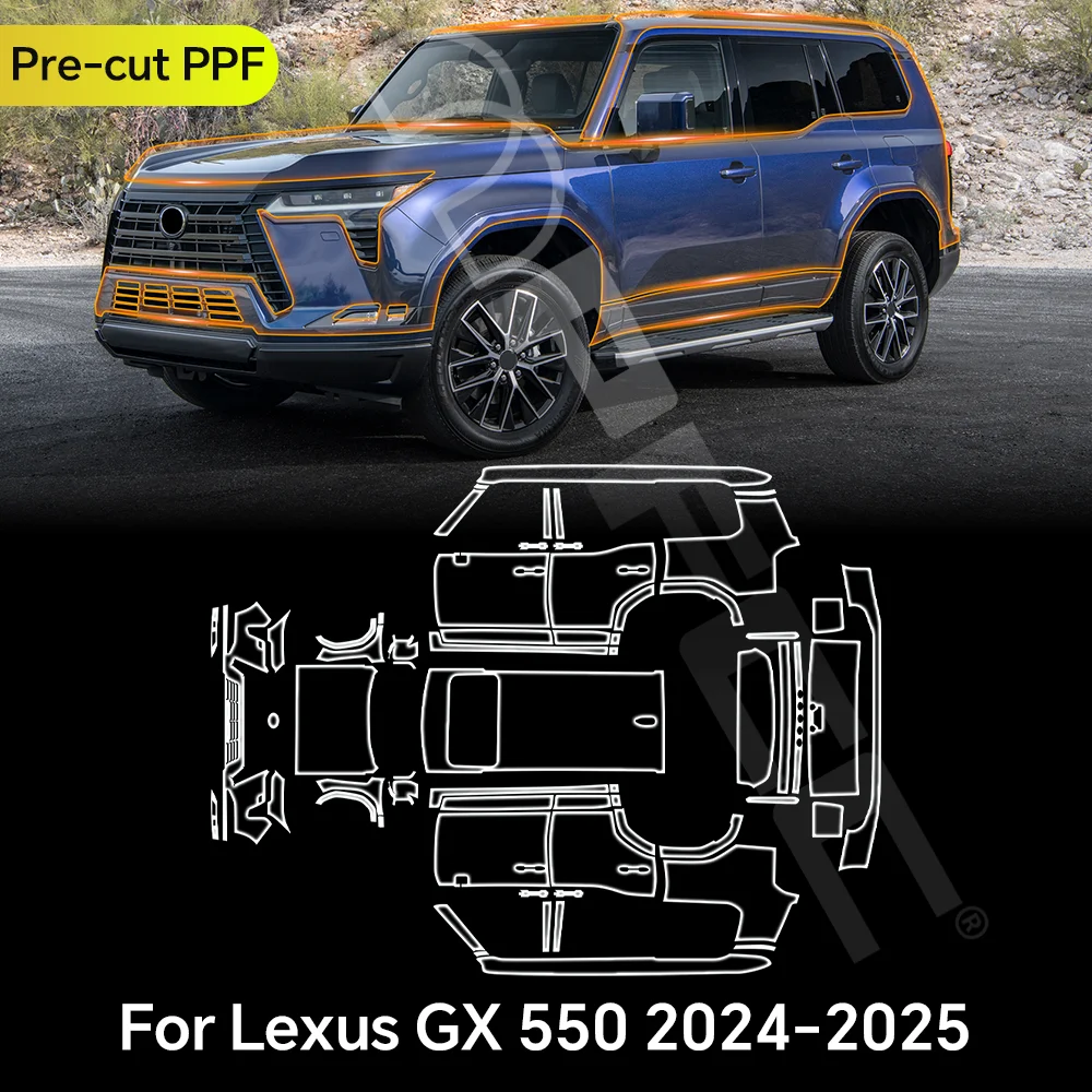 

For Lexus GX550 Luxury Premium Over 2024 2025 TPU Paint Protection Film Clear Bra Car Body Anti-Scratch Pre-cut PPF Resistant