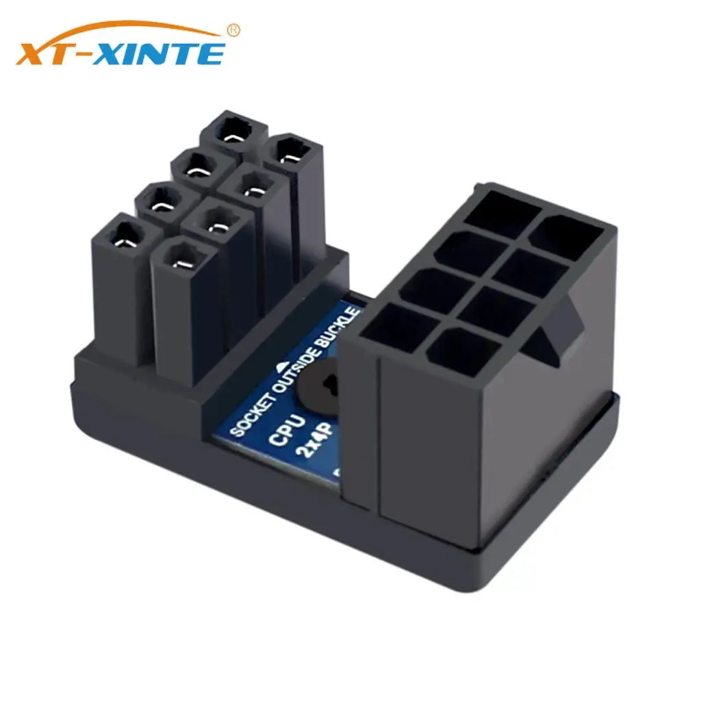 

XT-XINTE CPU 8pin Female 180 Degree Angled to 8P Male Power Adapter for CPU Extension CPU Steering Connector Board for PC