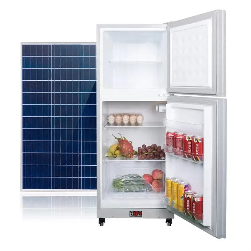 

128L household solar refrigerator with 260W solar panels and lithium batteries