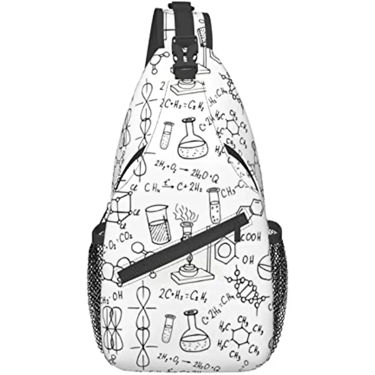 Chemistry Print Cross Chest Bag Diagonally Multipurpose Crossbody Shoulder  Travel Hiking Daypack Casual Polyester