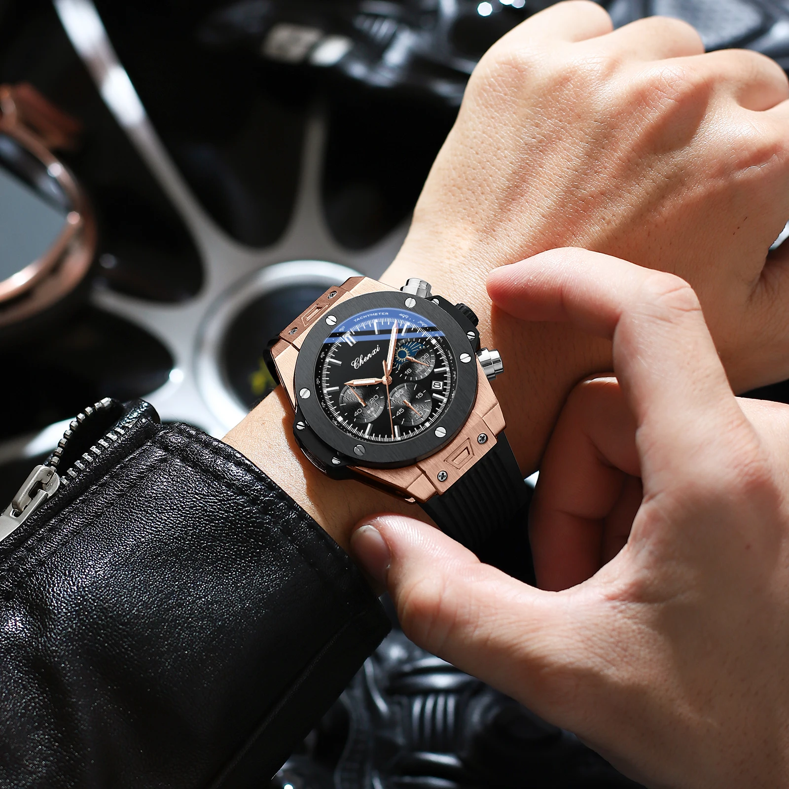 CHENXI Top Brand Luxury Watches for Mens Creative Fashion Luminous Dial with Chronograph Clock Male Casual Wristwatches