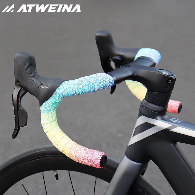 Manillar de carretera ATWEINA con bicicletas bicicletas de velocidad muerta envuelto con cinta de envoltura transpirable antideslizante resistente al desgaste