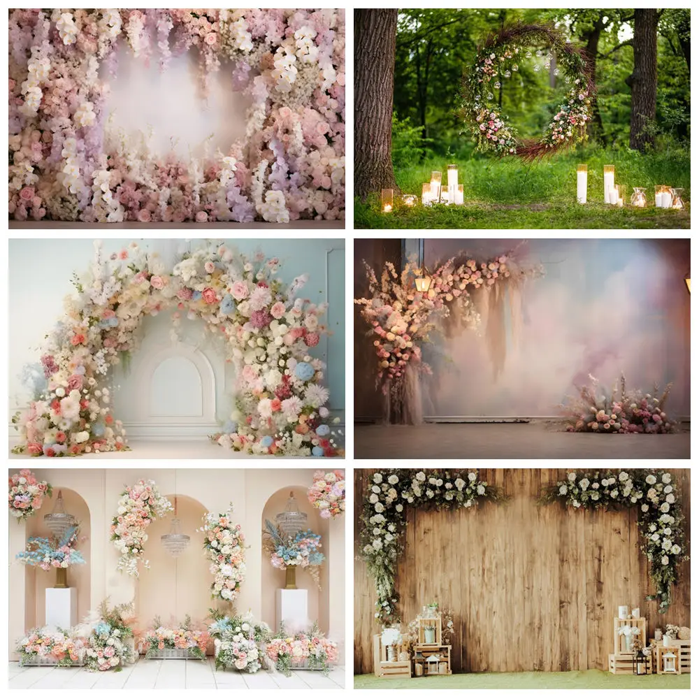 

Wedding Flower Backdrop for Photography Floral Arch Bridal Shower Maternity Portrait Adult Birthday Party Photo Background Decor
