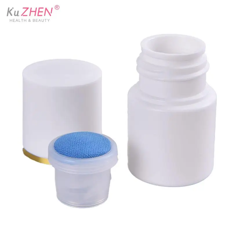 Soreness Liquid Bottle With Sponge Applicator 15/50/100/150ml White Medicine Liquid Bottle With Blue Sponge Head Separate Bottle