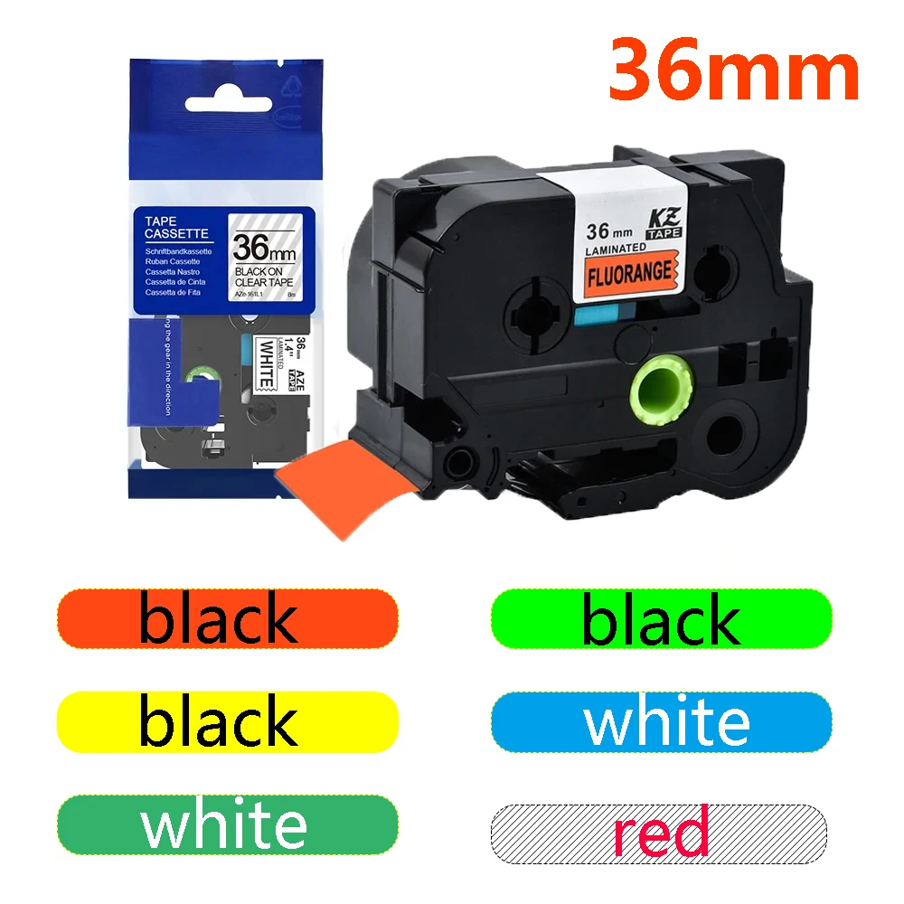 1pcs TZeB61 36mm Laminated Tape Label Tape Compatible for Brother P-touch Label Tape 36mm for PT-P950W PT-960