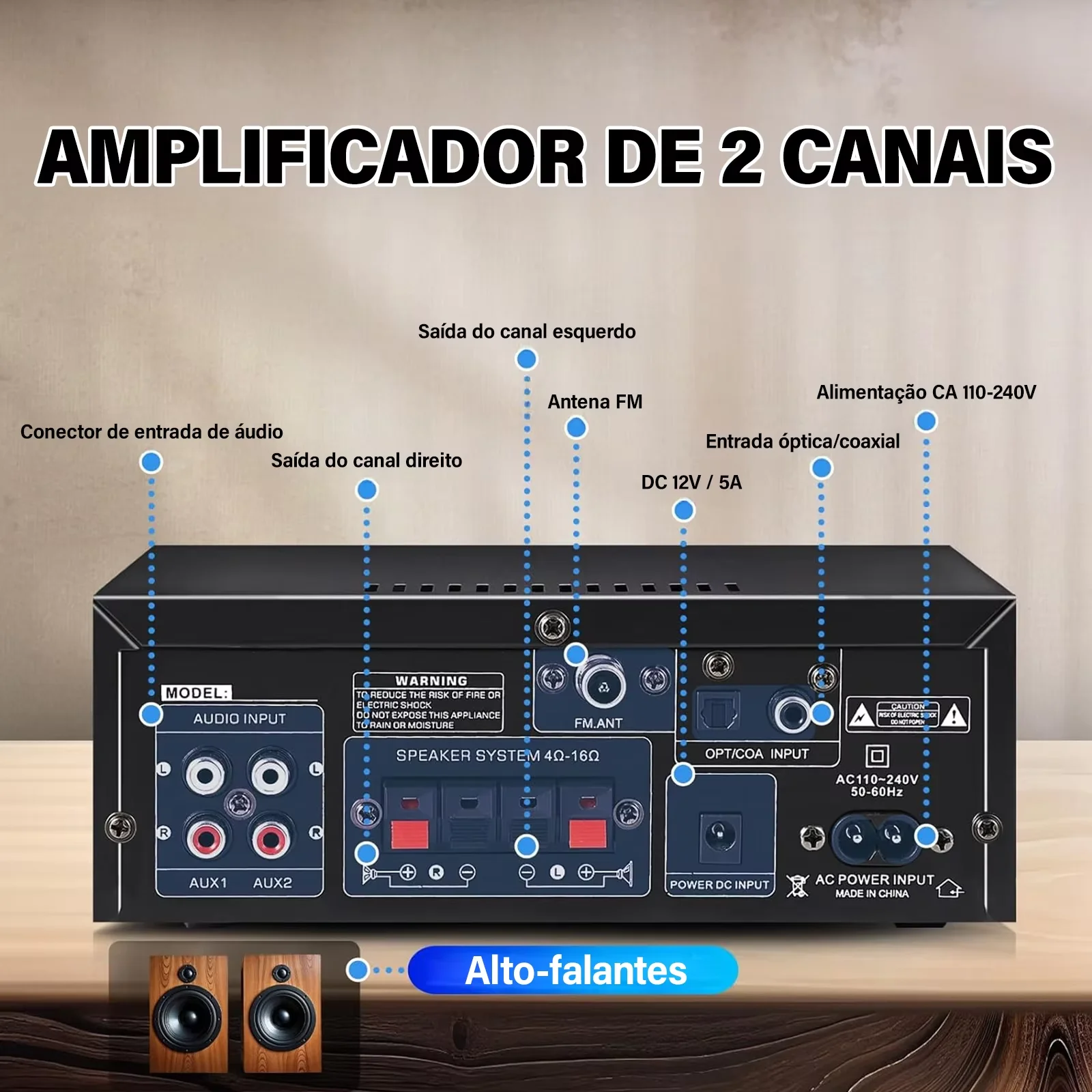VEDO AK-55 بلوتوث 5.0 HiFi ستيريو مضخم الصوت الرقمي استقبال لمكبرات الصوت المنزلية (4-16Ω) نظام 600 واط ثنائي القناة الطاقة #5