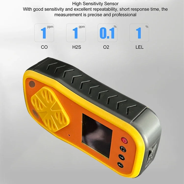 F40 Multi Gas Detector O2, CO, H2S, LEL Tester Handheld Portable   Meter with LCD Display Screen