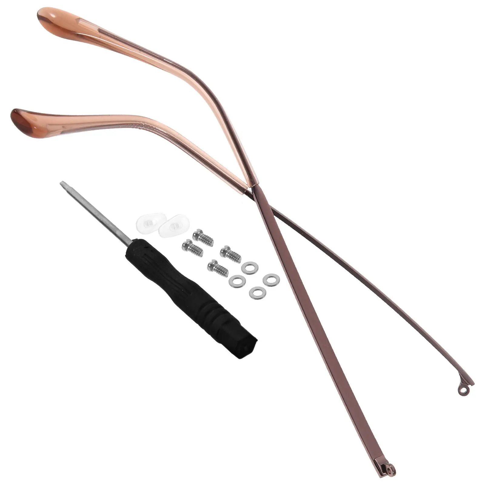 

1Pair Universal Metal Glasses Arm Replacement Temple for Eyeglasses Sunglasses Repair Easy Install Non-Slip Comfort Fit