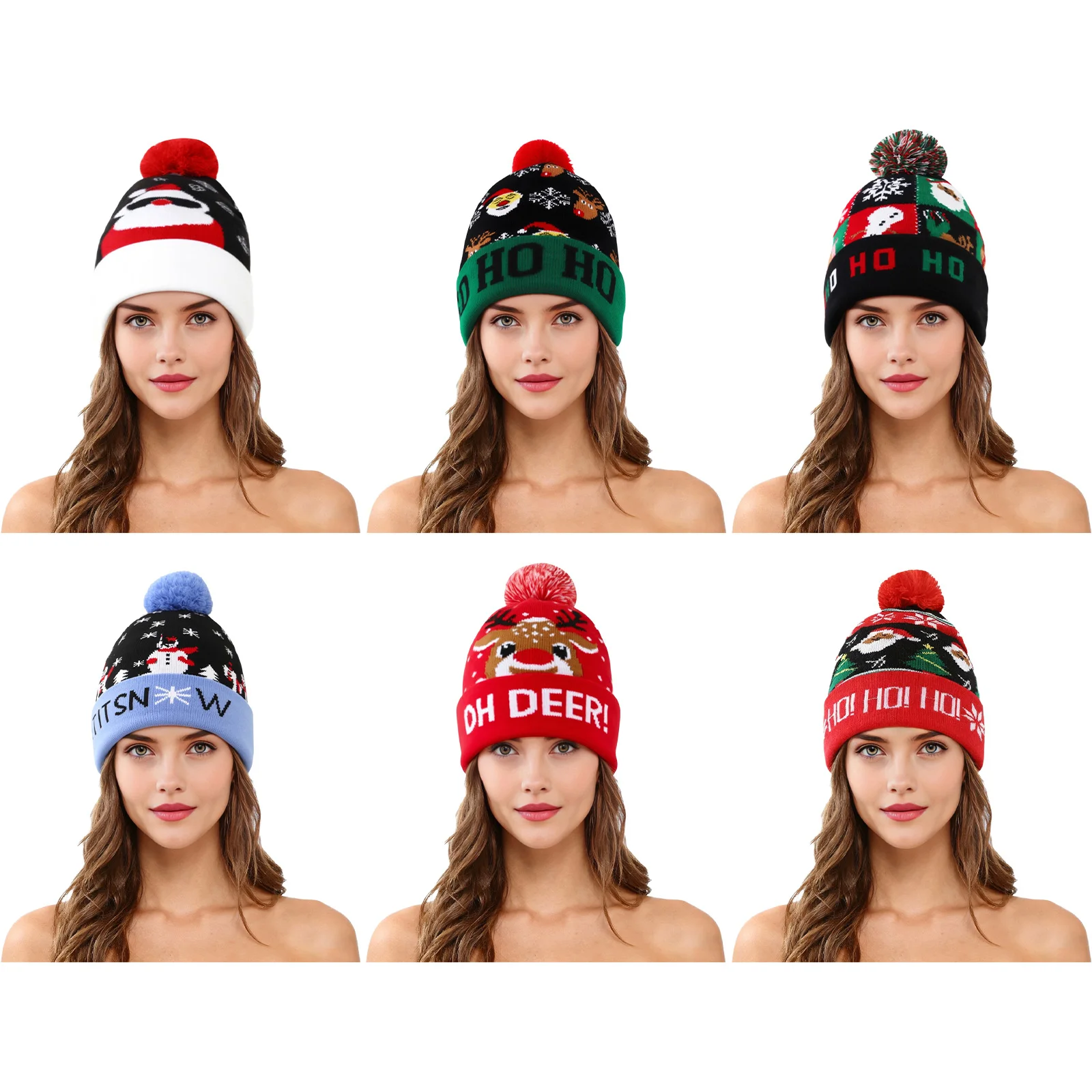 1 pezzo cappello per le vacanze di Natale berretto lavorato a maglia di Natale berretto carino elemento di Natale modelli di cartoni animati design berretto lavorato a maglia di Natale per donna uomo