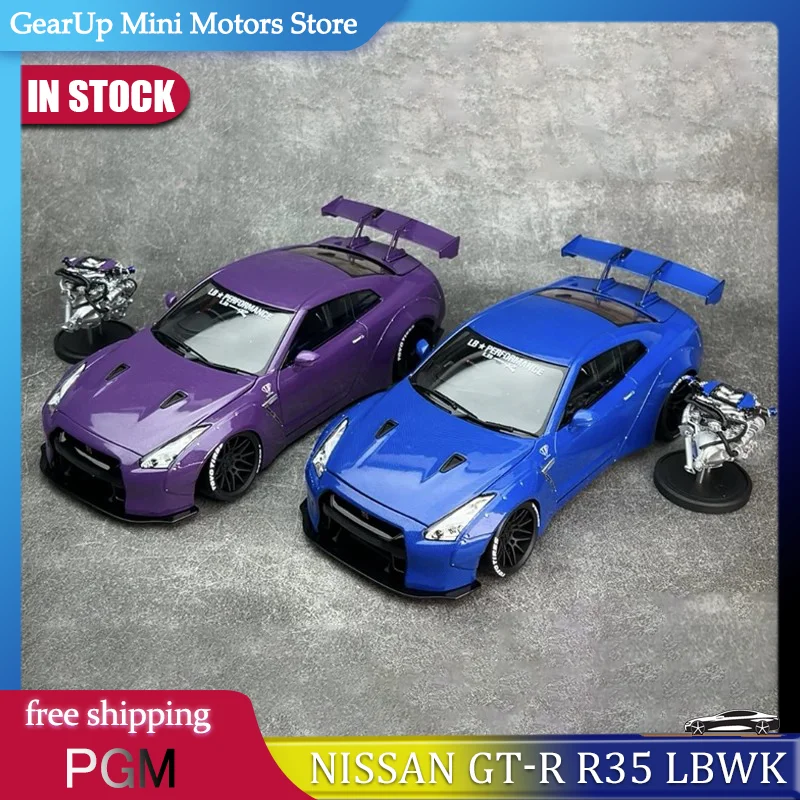 

New In Stock Pgm 1:18 Nissan Gt-R R35 Lbwk Alloy Diecast Diecast Model Full Opening Wide Body Gift Engine Edition Toys Kid Gift