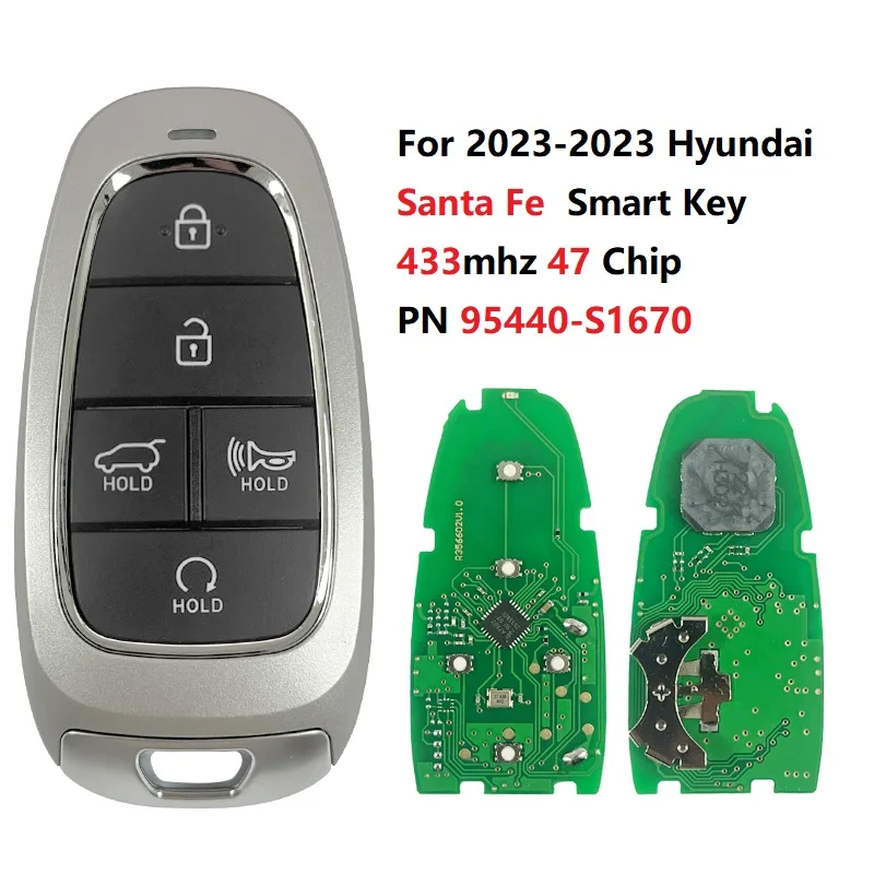 

CN020309 Part Number 95440-S1670 For Hyundai Santa Fe 2023-2023 Smart Remote Key 3 Buttons 433MHz 47 Chip FCC ID TQ8-F0B-4F27