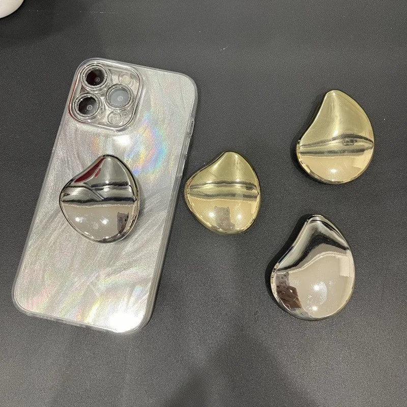 

Metal Water Drop Shell Expanding Stand Mount Phone Socket Mobile Smartphones Pocket Desktop Phone Stand Holder For IPhone 14 15