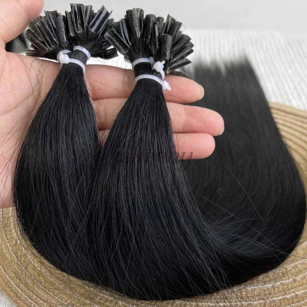 Isheeny مسمار U تلميح وصلات شعر شعر بشري حقيقي الكيراتين الشعر التمديد الانصهار الطبيعي للنساء 12 بوصة-20 بوصة 30 جرام/الحزمة