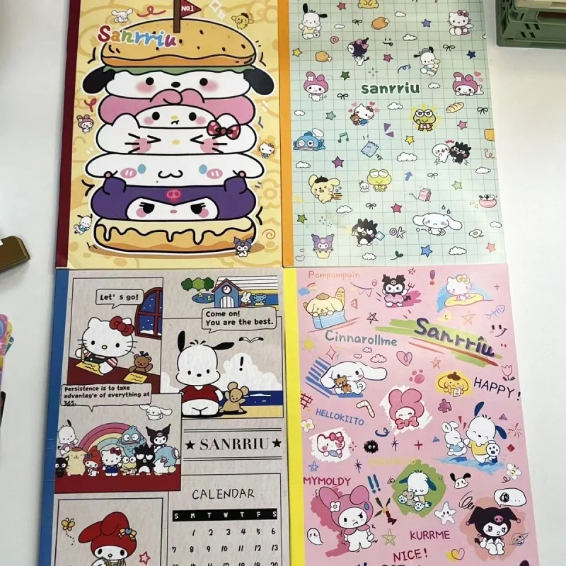 16pcs/lot Sanrio Kuromi Melody Cinnamoroll A5 NoteBook Cute Note Book Diary Planner Stationery Gift School Supplies
