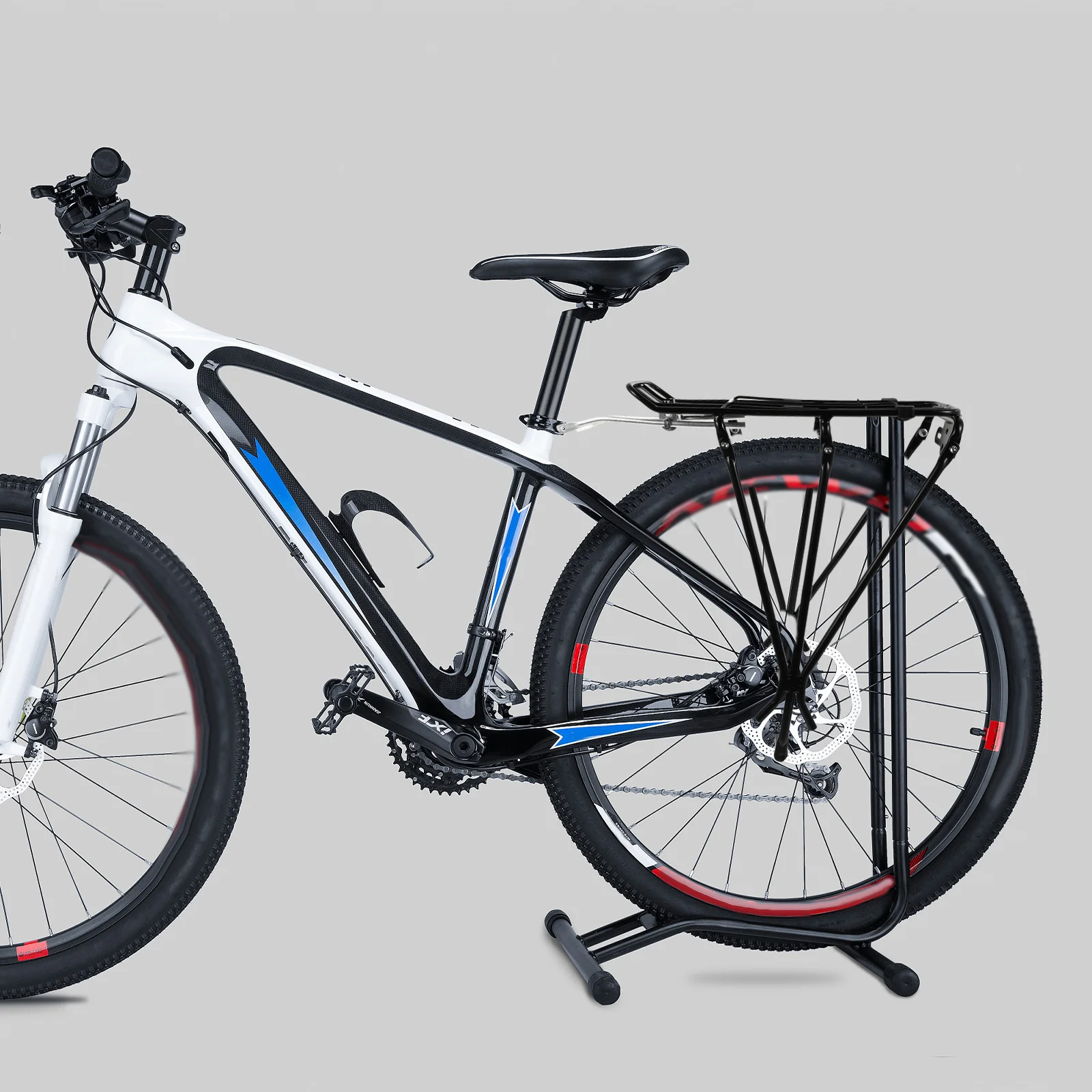 1 pçs rack de carga traseira da bicicleta montanha preto leve acessórios da bicicleta alta resistência para armazenamento viagem longa distância