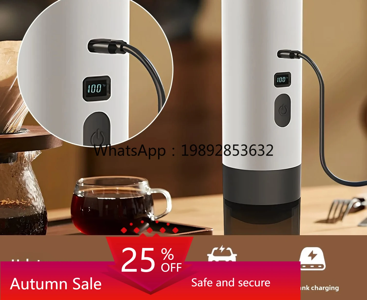 

ZZ Portable Coffee Machine Small Household Three-in-One Coffee Machine Can Be Heated Wirelessly Outdoor