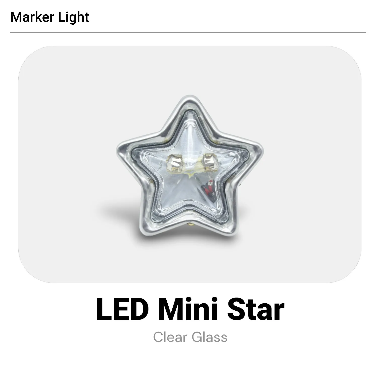 LED Star Clearance Marker Light Truck Trailer 12V-24V Clear Lens