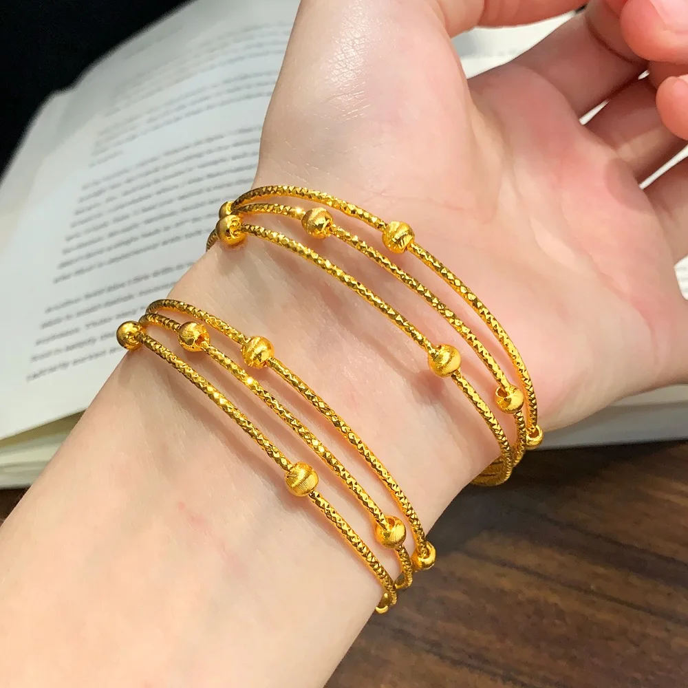 Burst flash three wire braid cat eye bracelet senior sense light luxury bracelet 9999gold