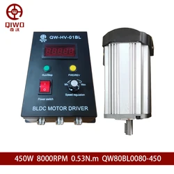 Motore brushless 8000 giri/min 0,4 kW 450 W 220 V QW80BL00780-450 Motore BLDC a basso rumore con driver QW80-450