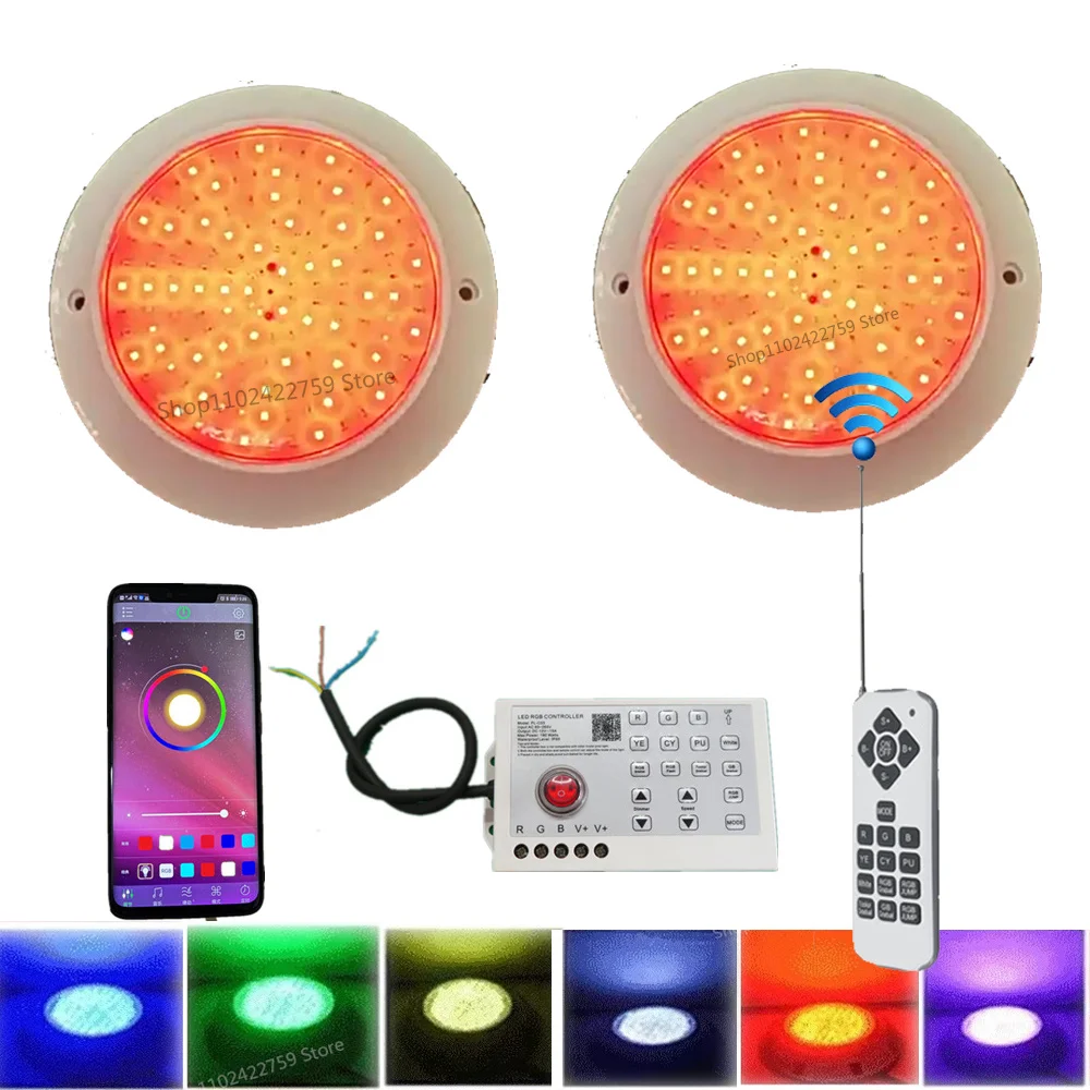 25W RGB LED Pool Light Bluetooth APP Control DC12V Outdoor/Indoor Underwater Light Fountain Landscape Lamp Piscina Luz Spotlight