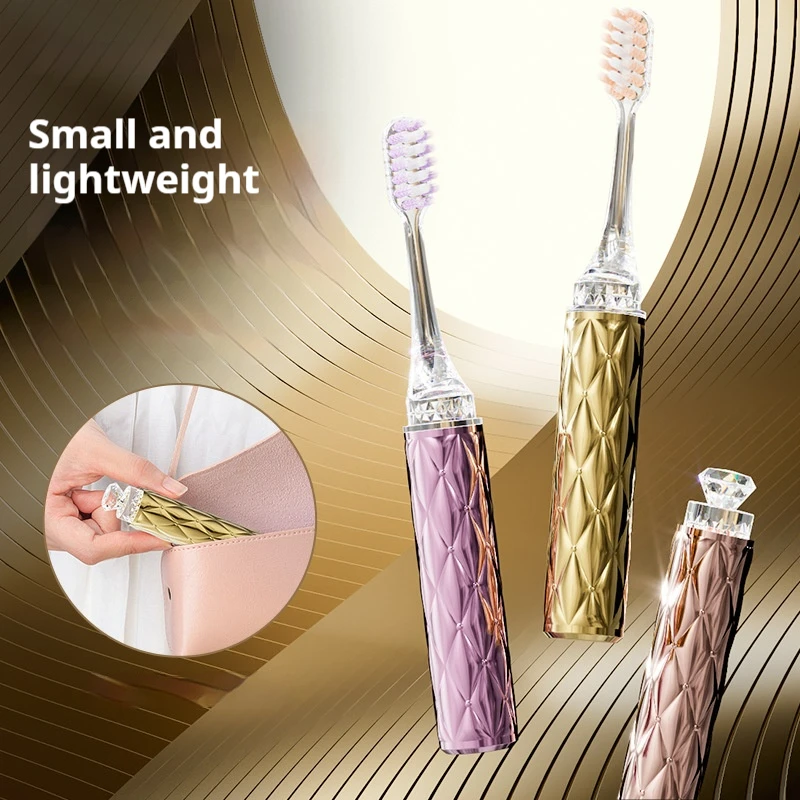 성인용 럭셔리 소프트 강모 칫솔 3개 - 매우 미세하고 부드러운 민감한 치아와 잇몸, 반짝이는 미끄럼 방지 손잡이