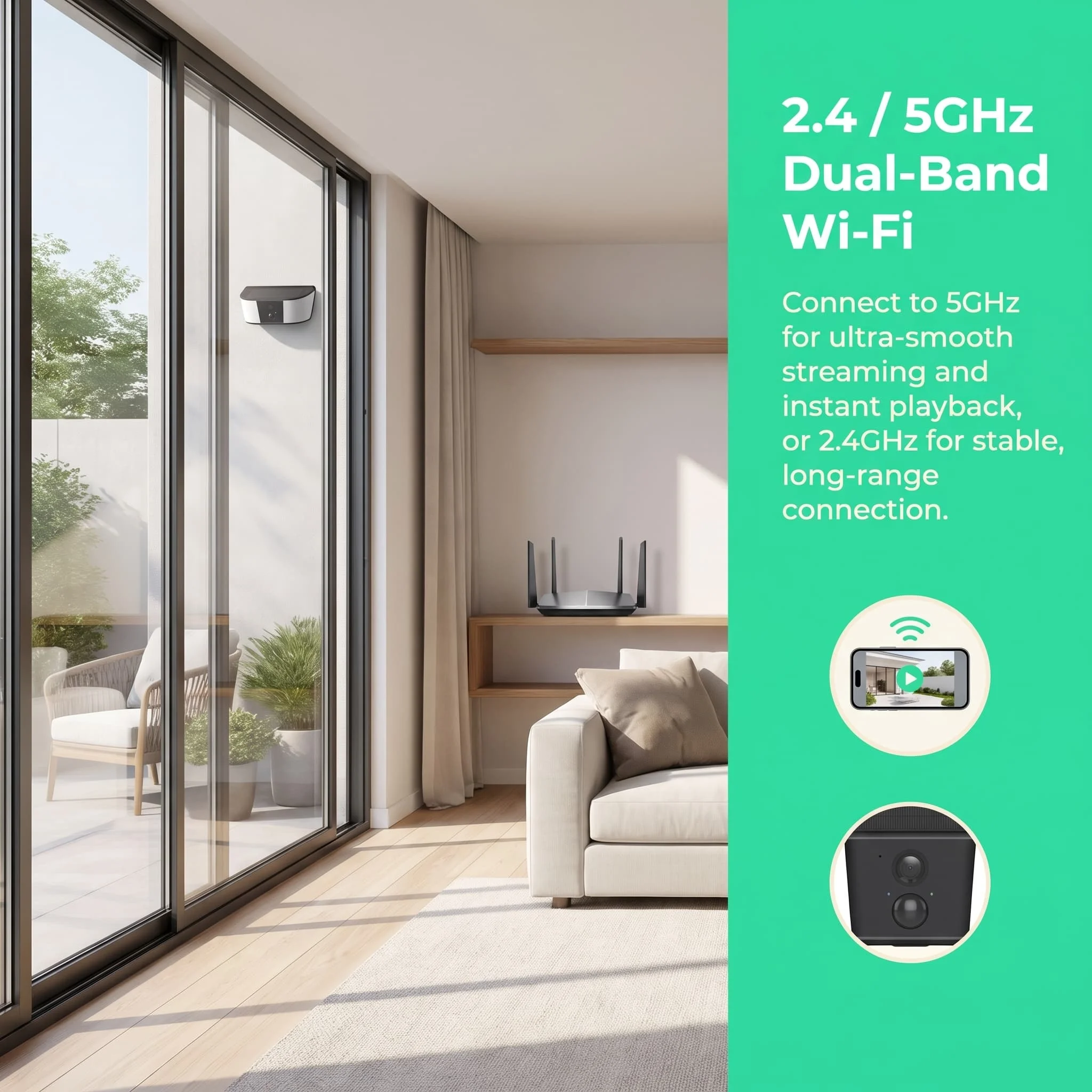 ARCCTV 2K Solar WLAN-Kamera Sicherheits-Außenkamera Drahtlose Flutlichtkamera mit Personenerkennung Alarm Überwachung HD Zwei-Wege-Audio – Detail 3