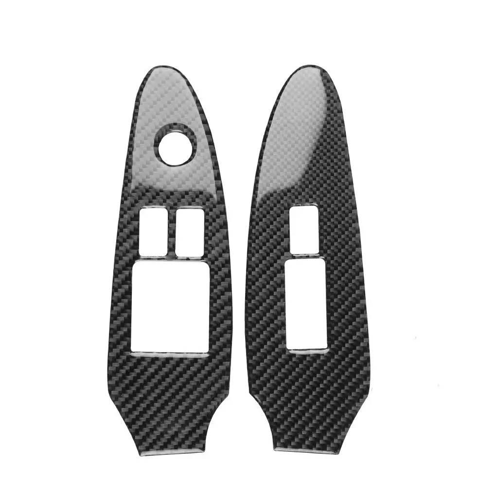 

2Pcs Window Lift Switch Panel Frame Trim Decoration For Nissan 370Z 2009-2022 Carbon Fiber ABS Car Sticker LHD Only