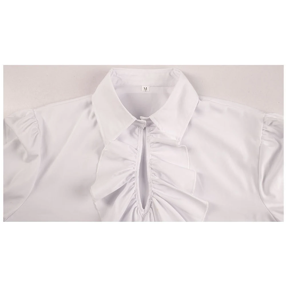 Mens Medieval Gothic Halloween Costumes Autumn Casual Shirts Steampunk Cosplay Bandage Puff Sleeve Retro Tops CostumeTops