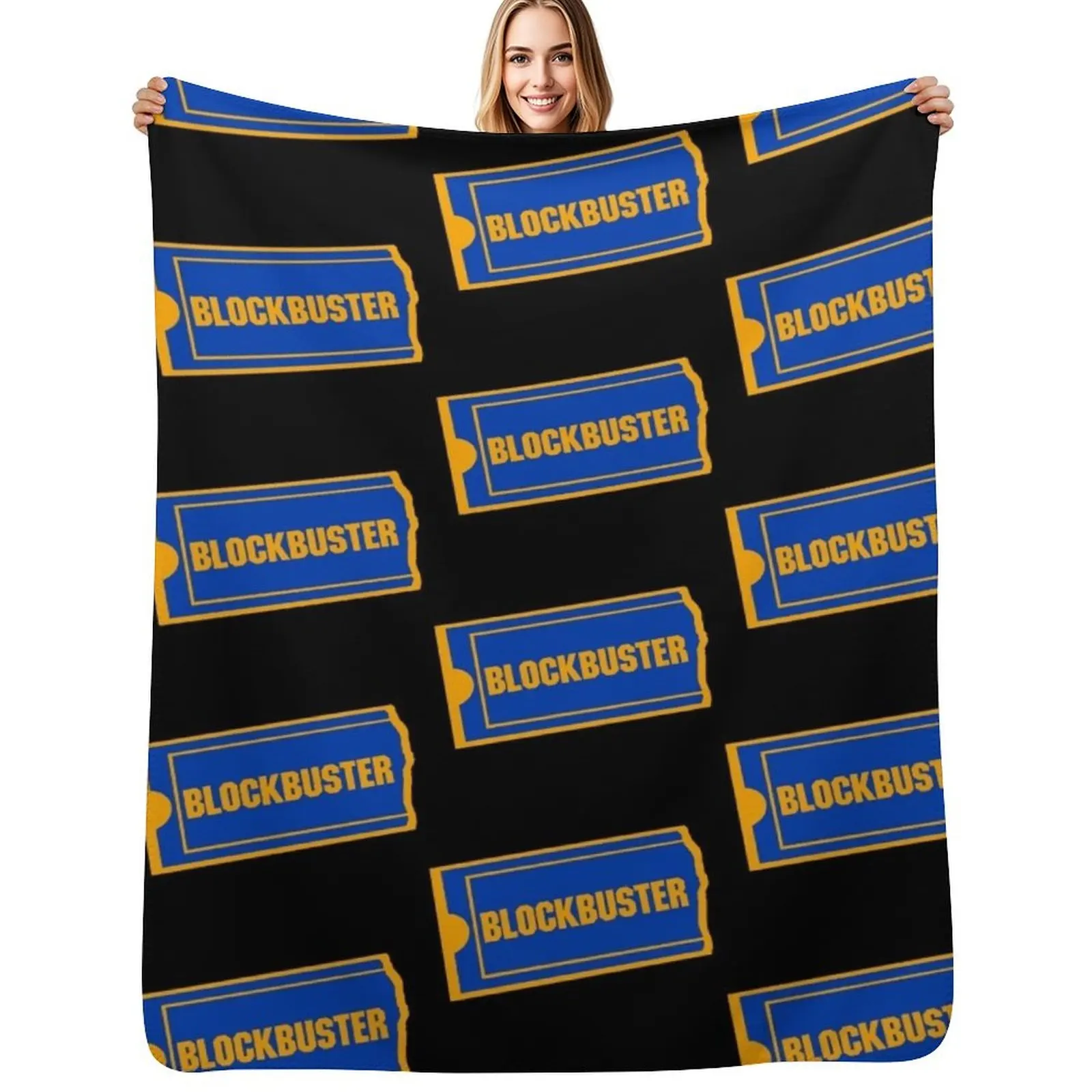 

Blockbuster Logo Throw Blanket Decorative Throw Extra Large Throw Custom Sofa Quilt Blanket