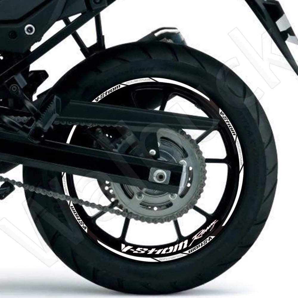 Para v-strom dl 650 sx 250 dl1000 1050 xterfletivo roda adesivo aro decalque hub listra fita acessório adequado 19 