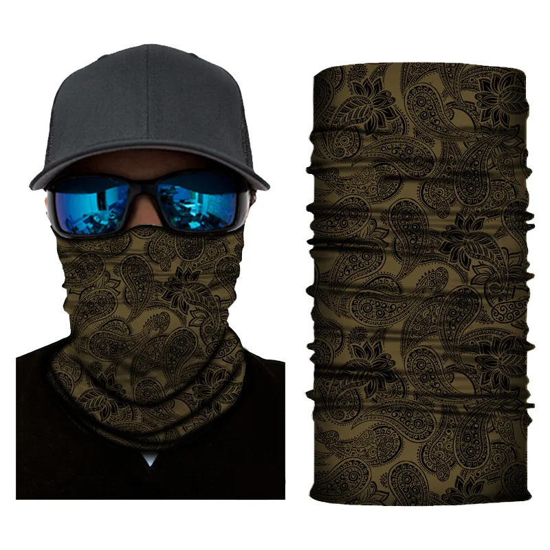 Paisley Seamless Magic Sunscreen Headdress Neck Gaiter Balaclava Headband Cycling Fishing Tube Face Shield Men Women Scarf