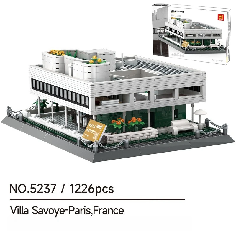 

1226PCS Creative Villa Savoye-Paris,France Building Blocks Architecture Construction Bricks Toy Gift For Adult Children