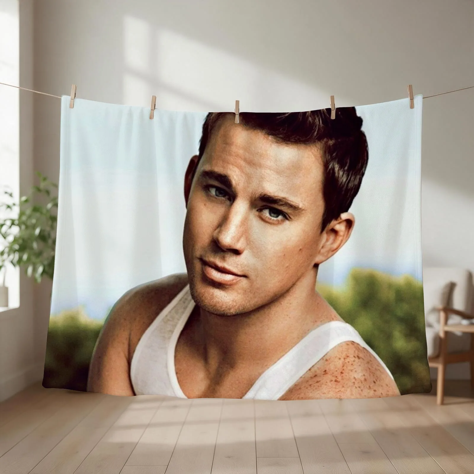 channing tatum Throw Blanket couch cozy soft plush fuzzy picnic outdoor blanket