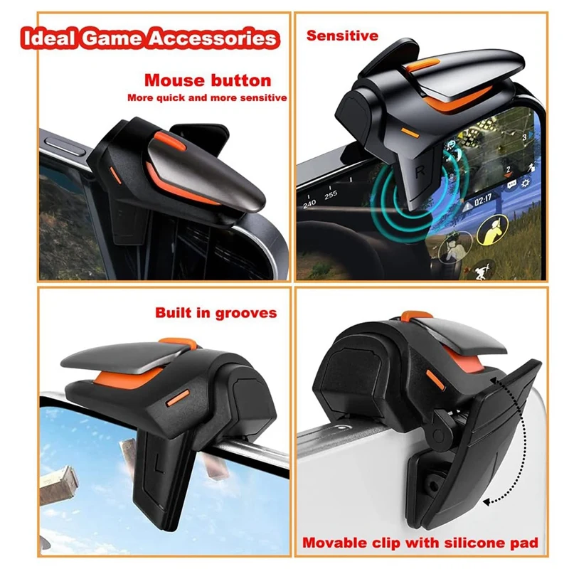 Phone Triggers for Gaming, New Version Gaming Triggers for Mobile Gaming, Sensitive Aim Phone Gaming Trigger-A55K