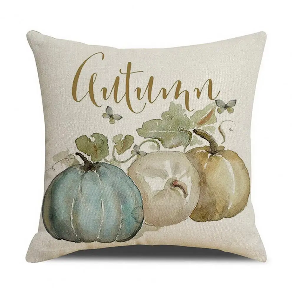 Decorative Pillowcase Thanksgiving Pumpkin Farmhouse Pillowcase Cushion Cover Soft Wear Resistant Fall Decor Pillow for Cozy