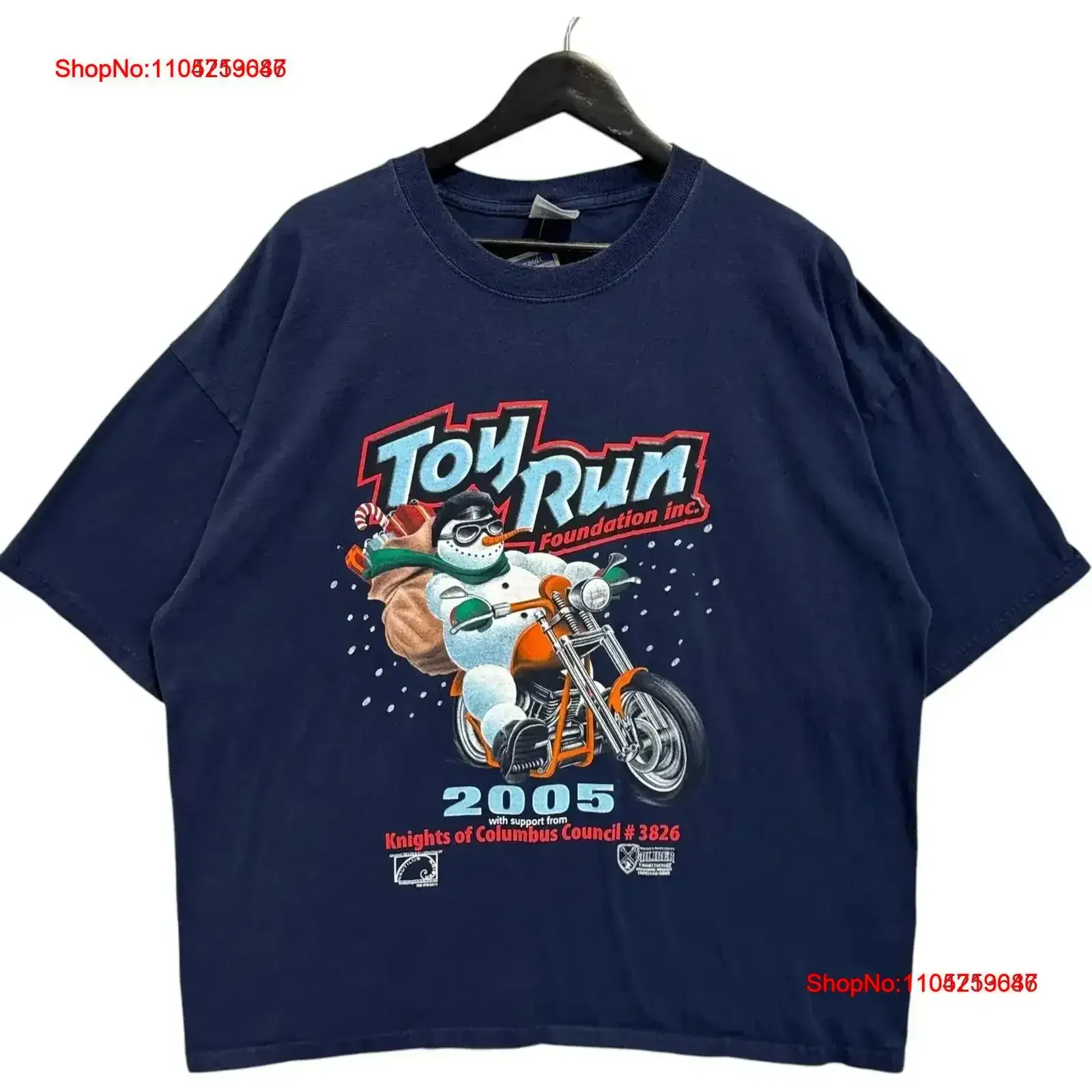Vintage Toy Run Foundation T Shirt 2005 Blue Mens 2XL Washed graphic streetwear homme designer clothes Casual fashion vintage