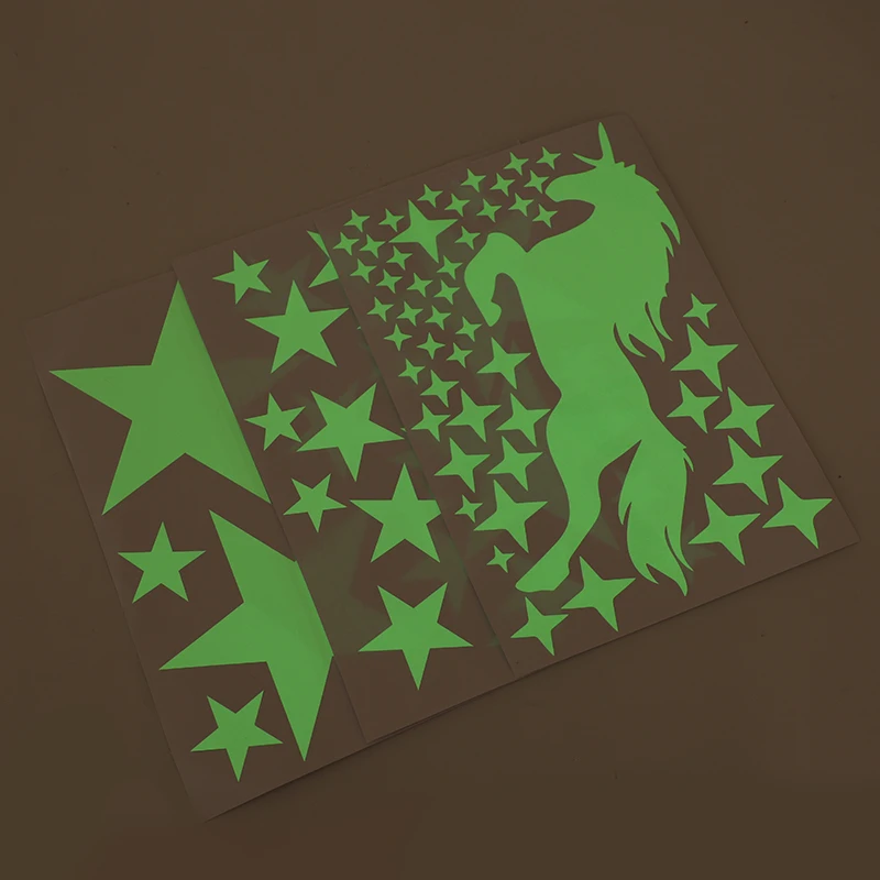 ملصقات حائط على شكل نجوم وحيد القرن مضيئة تتوهج في الظلام لتزيين غرفة الأطفال الصغار صديقة للبيئة يمكنك صنعها بنفسك #4