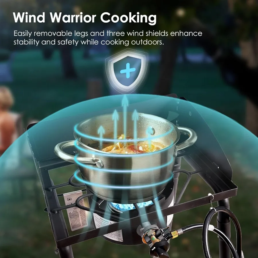 Red Mountain Valley Fornello a gas da campeggio portatile da esterno con un bruciatore con gambe rimovibili Borsa portatile e fornello da campeggio per parabrezza