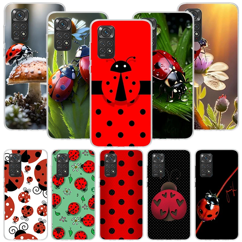 Insect Seven-Star ladybug Phone Case For Xiaomi Redmi Note 13 12S 12 11S 11E 11 Pro Plus 11T 10S 10 9S 9 + 8T 8 7 Art Pattern Co