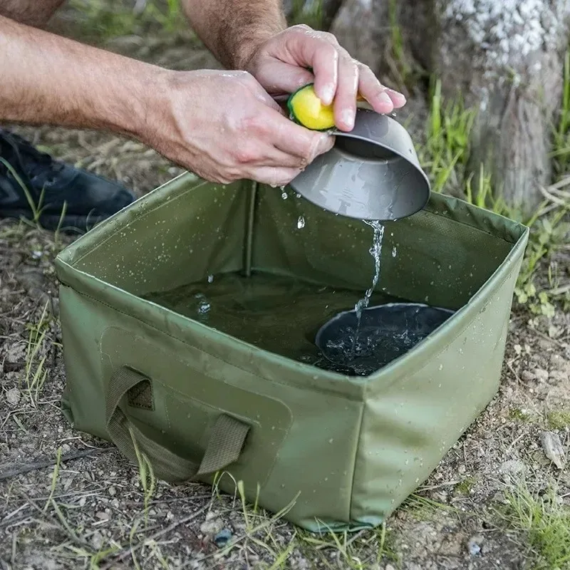 13L Collapsible Square Portable Bucket Waterproof Foldable Storage Tub Outdoor Camping Travel Home Use